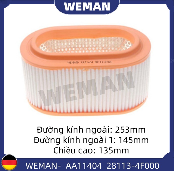 WEMAN Lọc gió AA11404 HYU*DAI/KI-A Porter OEM 28113-4F000 WEMAN Lọc gió AA11404 HYU*DAI/KI-A Porter