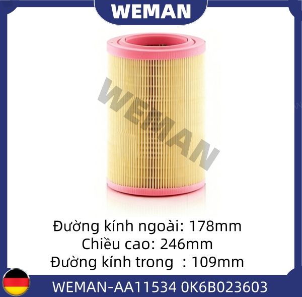 WEMAN Lọc gió AA11534 HYU*DAI/KI-A BONGO FRONTIER K2700 K2500 K2900