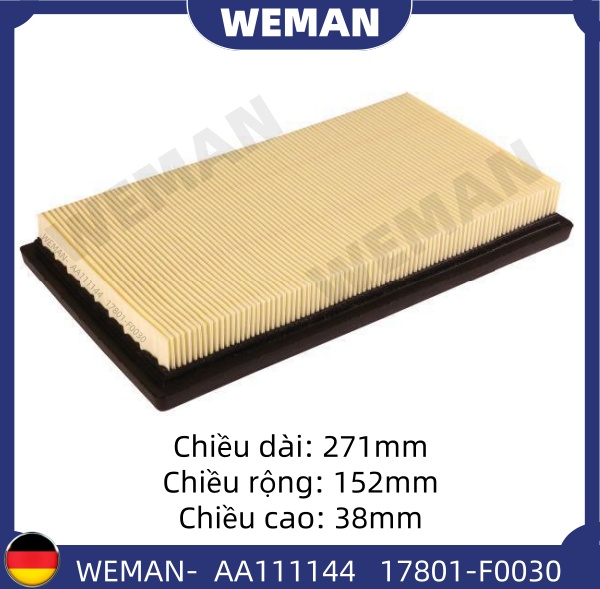 WEMAN Lọc gió AA111144 Toyota Altis
