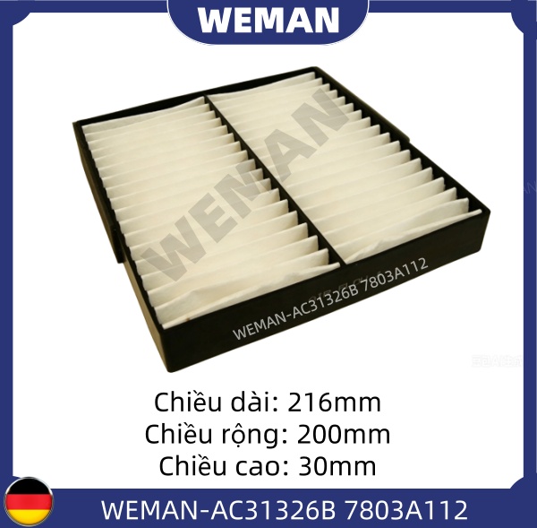 WEMAN Lọc gió điều hòa AC31326B Mitsubishi Pajero