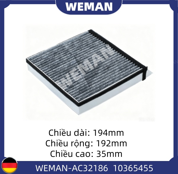 WEMAN Lọc gió điều hòa AC32186T OEM 10365455 WEMAN Lọc gió điều hòa AC32186T
