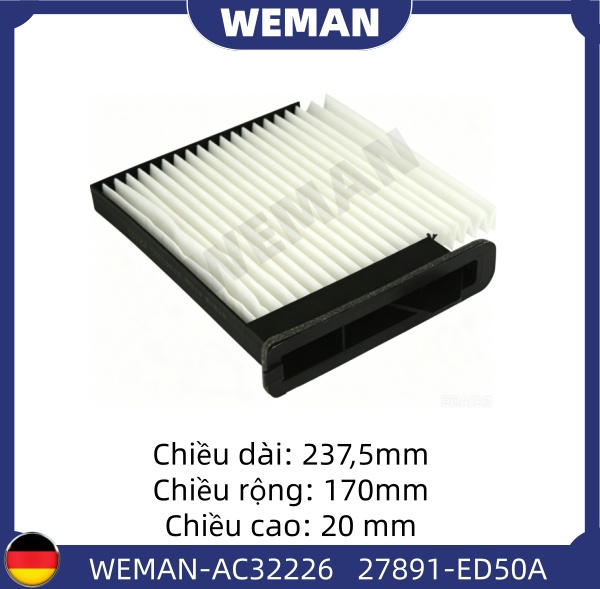 WEMAN Lọc gió điều hòa AC32226 Nis*an TIIDA LIVINA