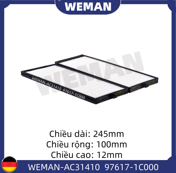 WEMAN Lọc gió điều hòa AC31410T OEM 97617-1C000 WEMAN Lọc gió điều hòa AC31410T