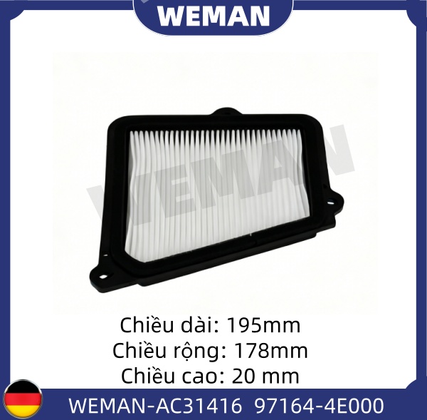 WEMAN Lọc gió điều hòa AC31416 HYU*DAI/KI-A K2500 K2700 K2900 BONGO FRONTIER