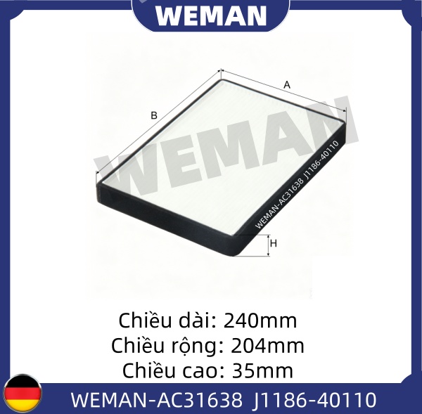 WEMAN Lọc gió điều hòa AC31638F