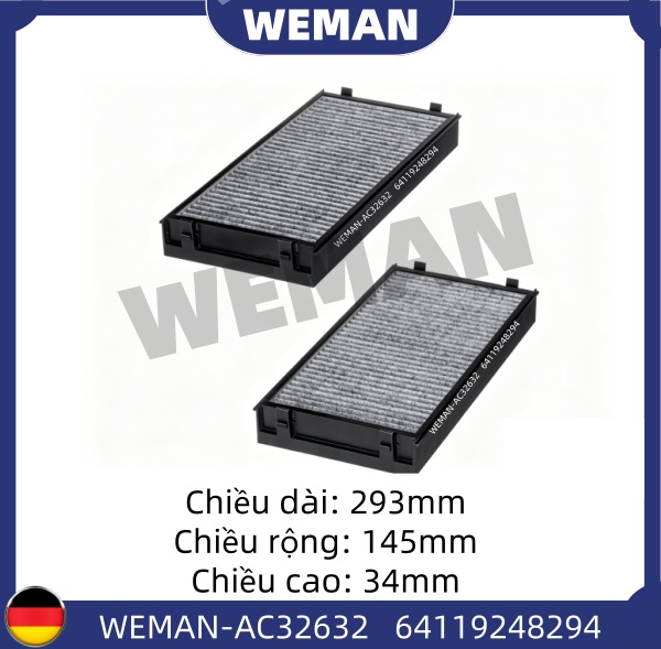 WEMAN Lọc gió điều hòa AC32632T OEM 64119248294 WEMAN Lọc gió điều hòa AC32632T