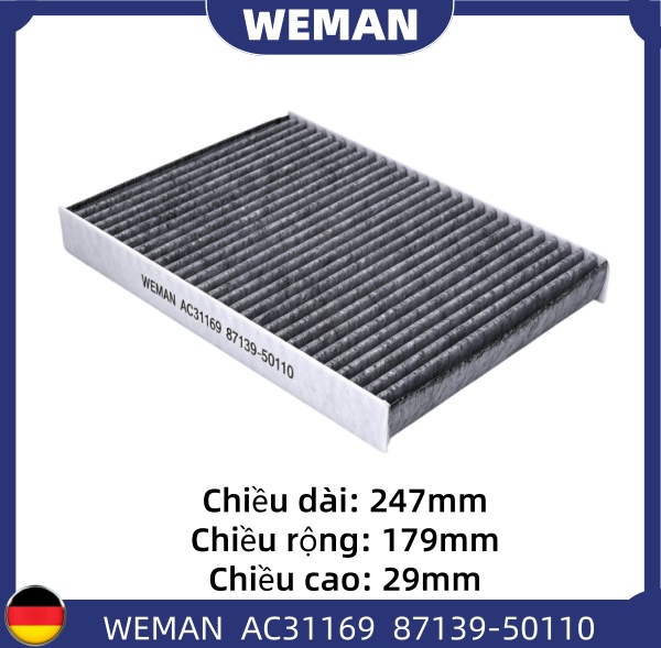 WEMAN Lọc gió điều hòa AC31169 OEM 87139-50110 WEMAN Lọc gió điều hòa AC31169