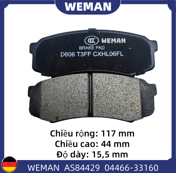 WEMAN Má phanh AS84429 Toyota Land Cruiser OEM 0446560010 WEMAN Má phanh AS84429 Toyota Land Cruiser