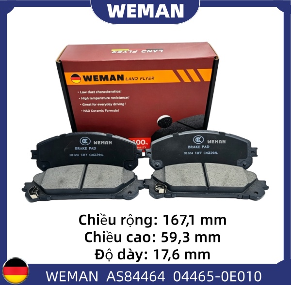 WEMAN Má phanh AS84464 Toyota Highlander