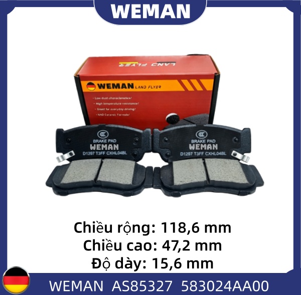 WEMAN Má phanh AS85327 HYU*DAI/KI-A Santafe Starex
