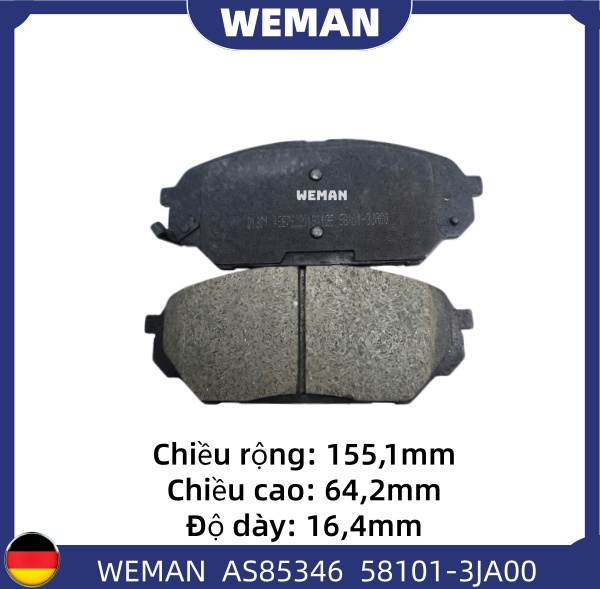 WEMAN Má phanh AS85346 HYU*DAI/KI-A Veracruz OEM 581013JA00 WEMAN Má phanh AS85346 HYU*DAI/KI-A Veracruz