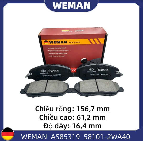 WEMAN Má phanh AS85319 HYU*DAI/KI-A Sedona Santafe Sorento