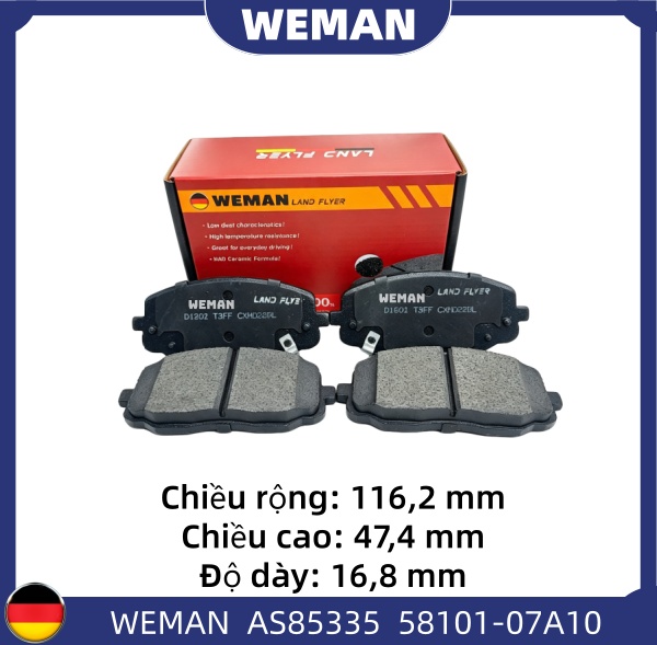 WEMAN Má phanh AS85335 HYU*DAI/KI-A I20 Picanto/Morning
