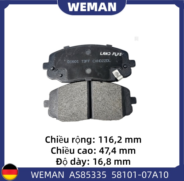 WEMAN Má phanh AS85335 HYU*DAI/KI-A I20 Picanto/Morning
