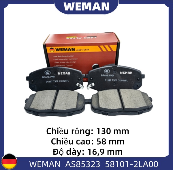 WEMAN Má phanh AS85323 HYU*DAI/KI-A K3 FORTE Cerato I30