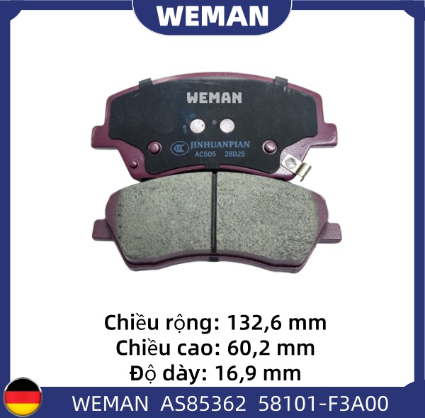 WEMAN Má phanh AS85362 HYU*DAI/KI-A Elantra