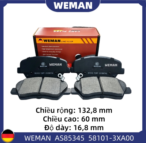 WEMAN Má phanh AS85345 HYU*DAI/KI-A Accent Elantra I20 I30