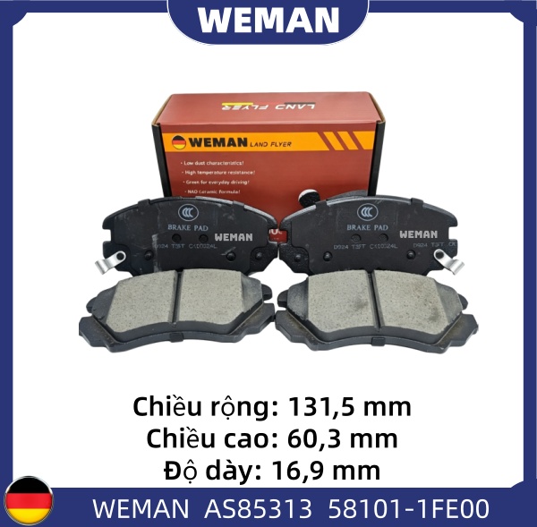WEMAN Má phanh AS85313 HYU*DAI/KI-A Optima Elantra Tucson Sportage