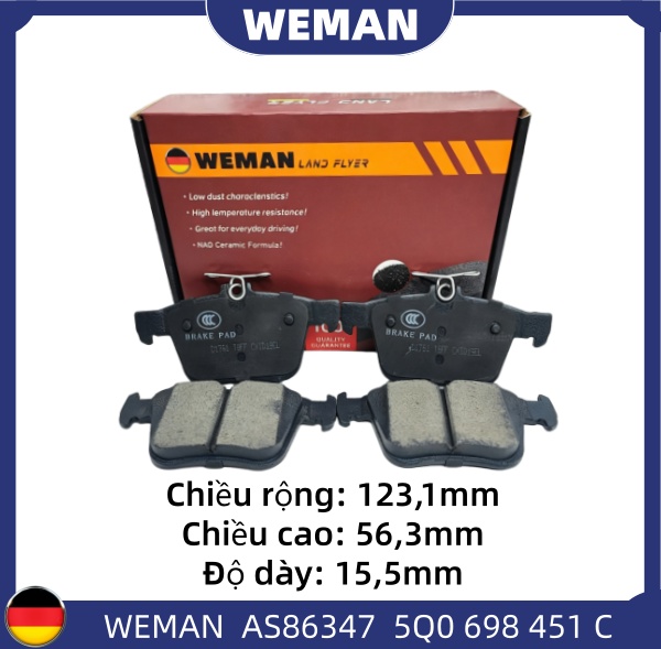 WEMAN Má phanh AS86347 M-G MG5 MG-HS A3 Q2