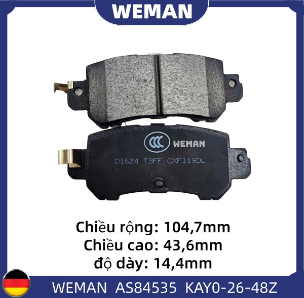 WEMAN Má phanh AS84535 Ma*da Mazda 2 CX-5 OEM DAY3-26-48ZA WEMAN Má phanh AS84535 Ma*da Mazda 2 CX-5
