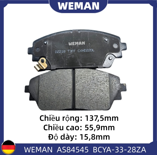 WEMAN Má phanh AS84545 Ma*da Mazda 3 Mazda CX-30 OEM BCYA3328Z WEMAN Má phanh AS84545 Ma*da Mazda 3 Mazda CX-30