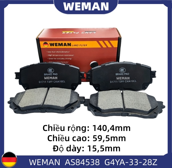 WEMAN Má phanh AS84538 Ma*da 6 OEM D1711 WEMAN Má phanh AS84538 Ma*da 6