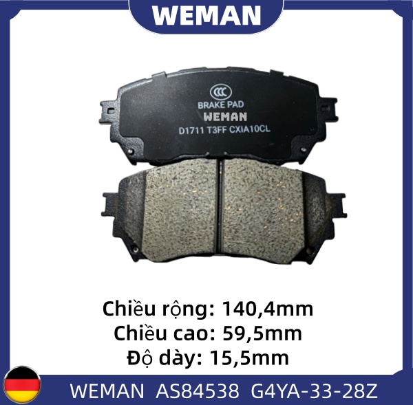 WEMAN Má phanh AS84538 Ma*da 6 OEM D1711 WEMAN Má phanh AS84538 Ma*da 6