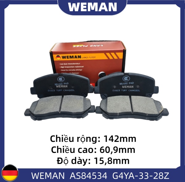 WEMAN Má phanh AS84534 Ma*da CX-5 OEM K0Y1-33-28Z WEMAN Má phanh AS84534 Ma*da CX-5