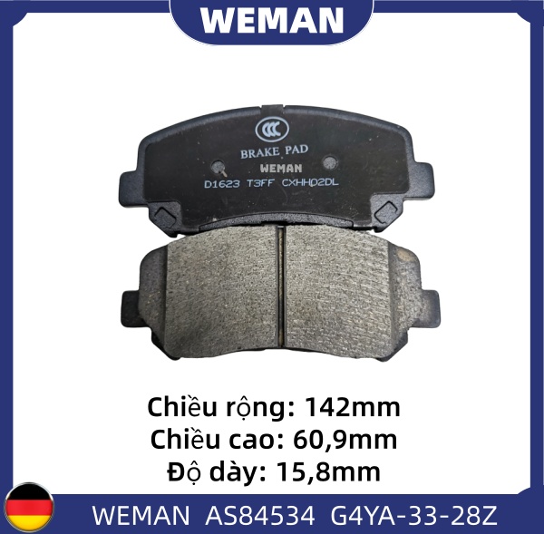 WEMAN Má phanh AS84534 Ma*da CX-5 OEM K0Y1-33-28Z WEMAN Má phanh AS84534 Ma*da CX-5