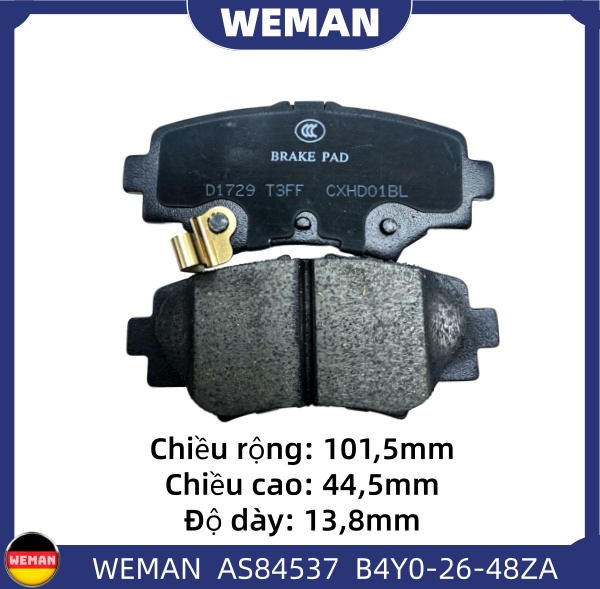 WEMAN Má phanh AS84537 Ma*da Mazda 3 CX-30 OEM B4Y02648ZA WEMAN Má phanh AS84537 Ma*da Mazda 3 CX-30