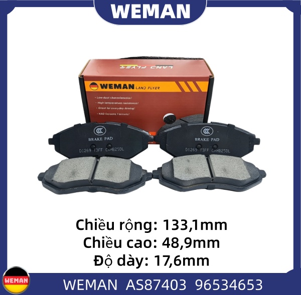 WEMAN Má phanh AS87403 Chev*olet/DAE*OO AVEO Spark/MATIZ