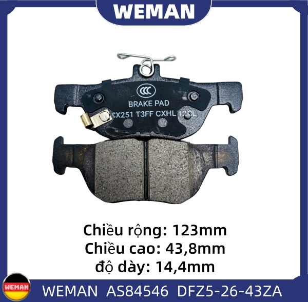 WEMAN Má phanh AS84546 Ma*da 3 OEM DFZ5-26-43ZA WEMAN Má phanh AS84546 Ma*da 3