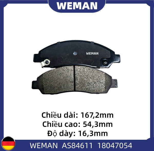 WEMAN Má phanh AS84611 Is*zu D-Max Colorado OEM 8973749720 WEMAN Má phanh AS84611 Is*zu D-Max Colorado