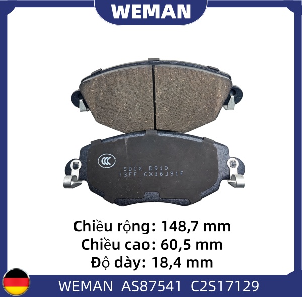 WEMAN Má phanh AS87541 For-d MONDEO OEM 1121894 WEMAN Má phanh AS87541 For-d MONDEO