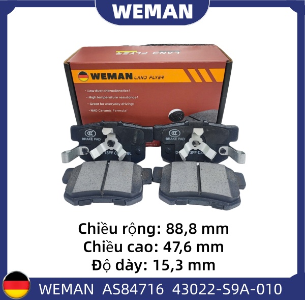 WEMAN Má phanh AS84716 Ho*da CRV ACCORD