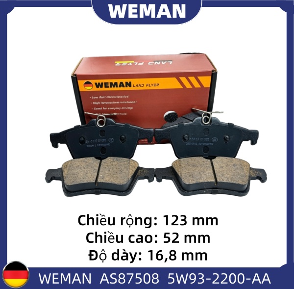 WEMAN Má phanh AS87508 For-d FOCUS ECOSPORT 3 OEM 5W93-2200-AA WEMAN Má phanh AS87508 For-d FOCUS ECOSPORT 3