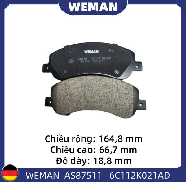 WEMAN Má phanh AS87511 For-d TRANSIT OEM 1371402 WEMAN Má phanh AS87511 For-d TRANSIT
