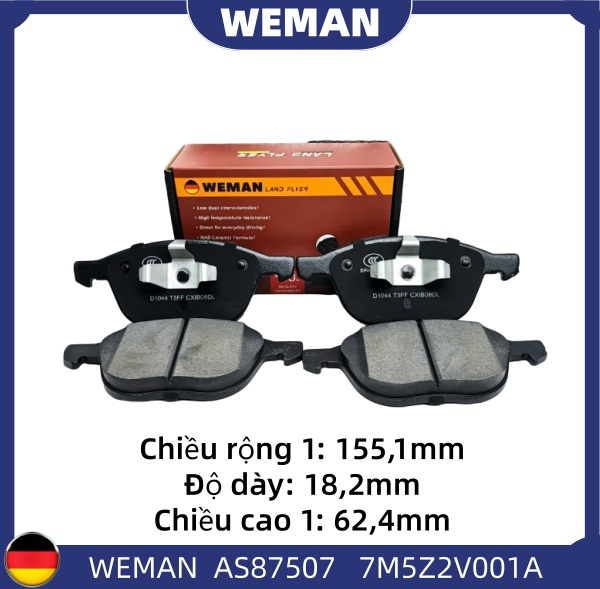 WEMAN Má phanh AS87507 For-d FOCUS ECOSPORT 3