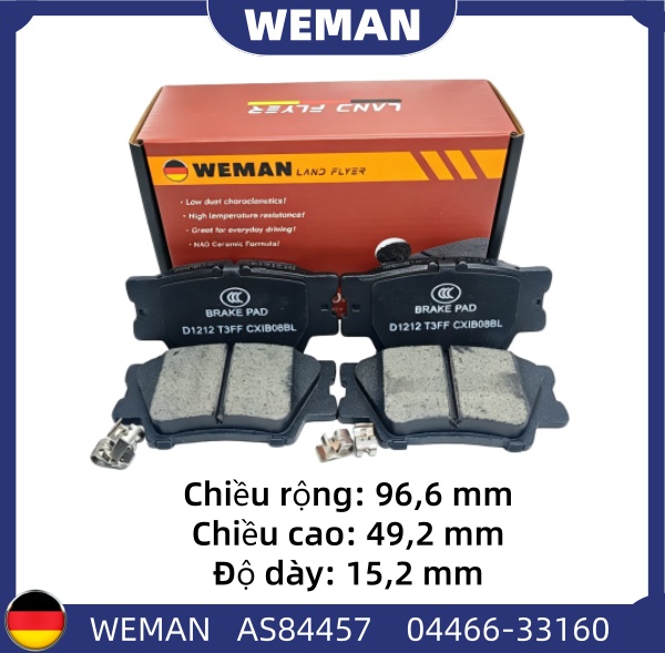 WEMAN Má phanh AS84457 Toy*ta Camry Rav4 ES HS250h
