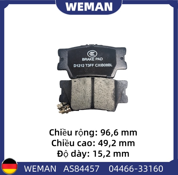 WEMAN Má phanh AS84457 Toy*ta Camry Rav4 ES HS250h OEM 04466-02220 WEMAN Má phanh AS84457 Toy*ta Camry Rav4 ES HS250h