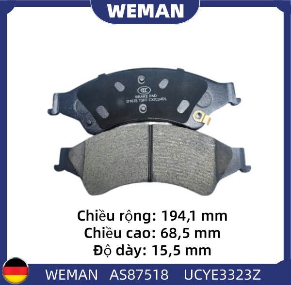 WEMAN Má phanh AS87518 For-d Ranger BT-50 OEM 1723410 WEMAN Má phanh AS87518 For-d Ranger BT-50