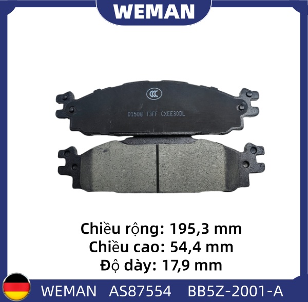 WEMAN Má phanh AS87554 For-d Explorer OEM 8A8Z2001A WEMAN Má phanh AS87554 For-d Explorer