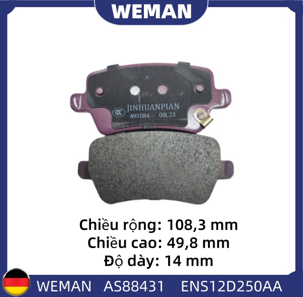 WEMAN Má phanh AS88431 For-d Territory OEM ENS12D250AA WEMAN Má phanh AS88431 For-d Territory